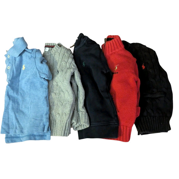 Ralph Lauren 12-18 Month Baby Boy Sweater Pullover Cardigan Shirt Cable Knit Lot - Picture 2 of 11